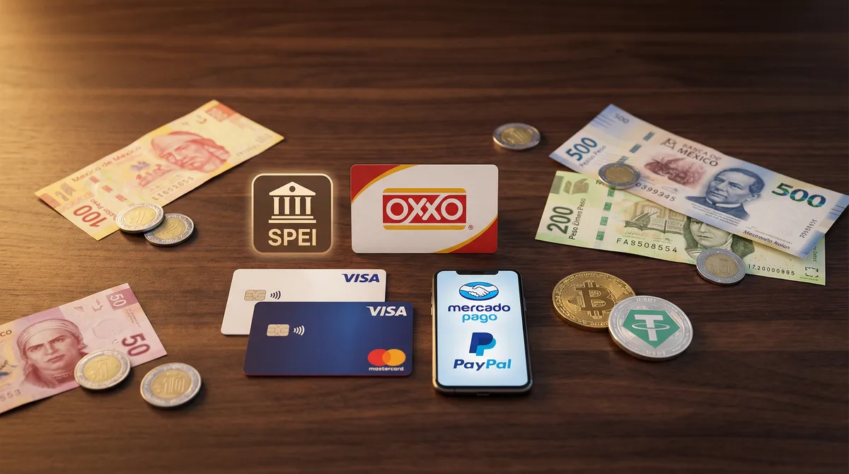 Métodos de pago aceptados en CampeonBet Casino México - OXXO, SPEI, Visa, Mastercard, Bitcoin
